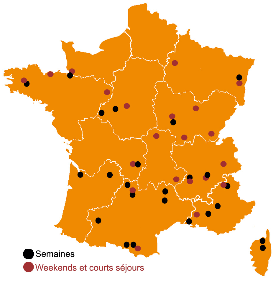Carte de France des randos à cheval