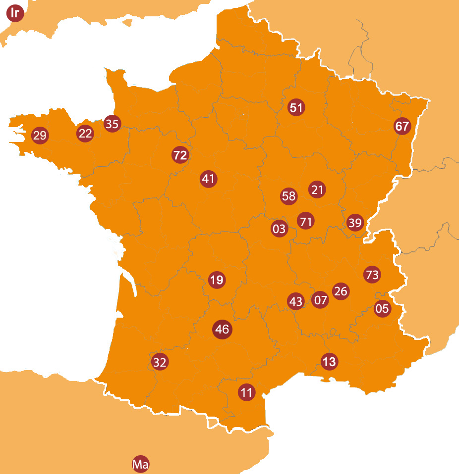 Carte de nos weekends et courts séjours en France et à l'étranger - RANDOCHEVAL / Absolu Voyages